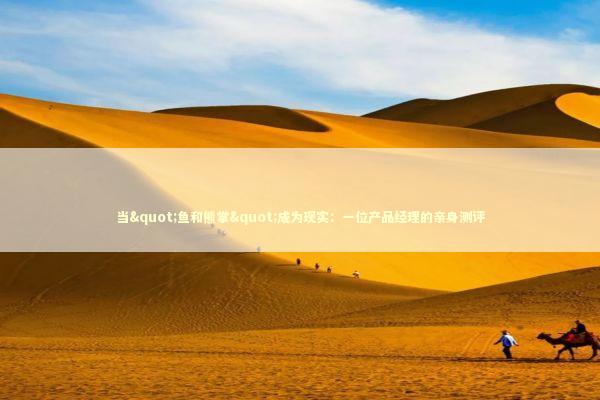 当"鱼和熊掌"成为现实：一位产品经理的亲身测评 IT技术